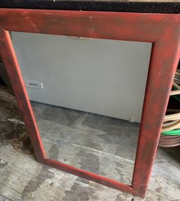 Large Rustic Wooden Framed Wall Mirror
