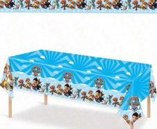 paw patrol birthday decor disposable table cloth x 6 and backdrop For photos all brand new in package price is for everything together  Tablecloth 180 x 108 cm and 6 available to go together