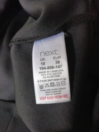 Next Petite Black Dress With  Stone  & Beading  Neckline. S.10.  B.N.W.T