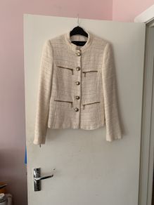 Zara cream tweed jacket