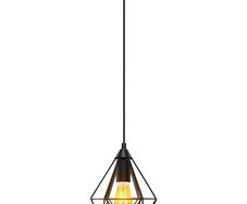 Pendant Light Fitting & Pendant Light Shade, White Cage Pendant Light Fixtures, Industrial Style Pendant Light