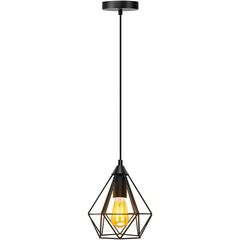 Pendant Light Fitting & Pendant Light Shade, White Cage Pendant Light Fixtures, Industrial Style Pendant Light