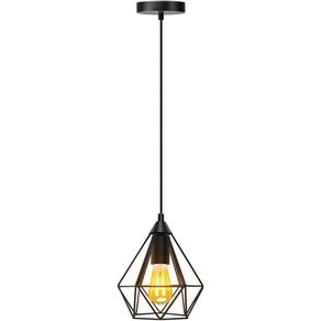 Pendant Light Fitting & Pendant Light Shade, White Cage Pendant Light Fixtures, Industrial Style Pendant Light