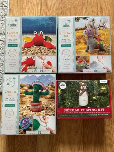 Crochet Kits x3 and Needle Flelting Kit