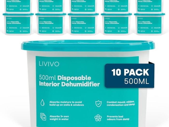 Dehumidifiers Disposable 500ml - 10-Pack Disposable Dehumidifiers for Home - Condensation Absorbers for Windows, Moisture Absorber, Mould Damp Trap, Interior Dehumidifier for Wardrobe, Bathroom