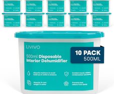 Dehumidifiers Disposable 500ml - 10-Pack Disposable Dehumidifiers for Home - Condensation Absorbers for Windows, Moisture Absorber, Mould Damp Trap, Interior Dehumidifier for Wardrobe, Bathroom