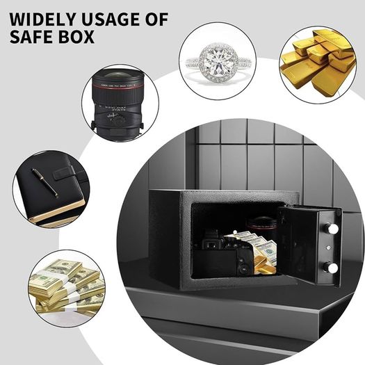 NEW SALE | 4.6L Digital Steel Safe, Fireproof Safe Boxes for Home Use, Electronic Security Home Office Money Cash Safe Box With 2 keys, Wall Safes 230mmx170mmx170mm-Black