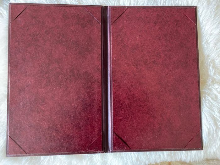 Hand made leather menu holder