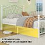 4ft6 Double Bed Frame with Headboard and Footboard Metal Bed Frame Double Mattress Foundation No Box Spring Needed/Easy Assembly/Bedstead Base/White Image 3