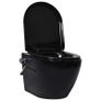 Wall Hung Rimless Toilet with Bidet Function Ceramic Black Image 2