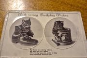 Vintage Old Birthday Postcard.