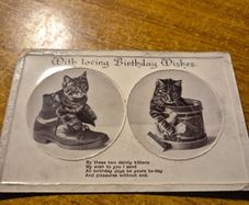 Vintage Old Birthday Postcard.
