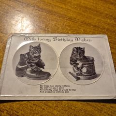 Vintage Old Birthday Postcard.