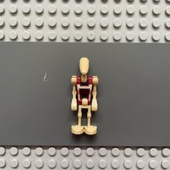 lego Star Wars sw0047 Security Battle Droid minifigure- Dark Red Torso with Tan Insignia, Angled Arms