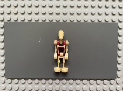lego Star Wars sw0047 Security Battle Droid minifigure- Dark Red Torso with Tan Insignia, Angled Arms