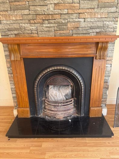 Free Fireplace with Marble Heart