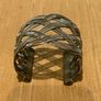 Vintage silver-toned wide woven open cuff bracelet Image 2