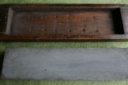 Vintage Knife Sharpening Stone On Wooden Base-Very Good And Very Fine