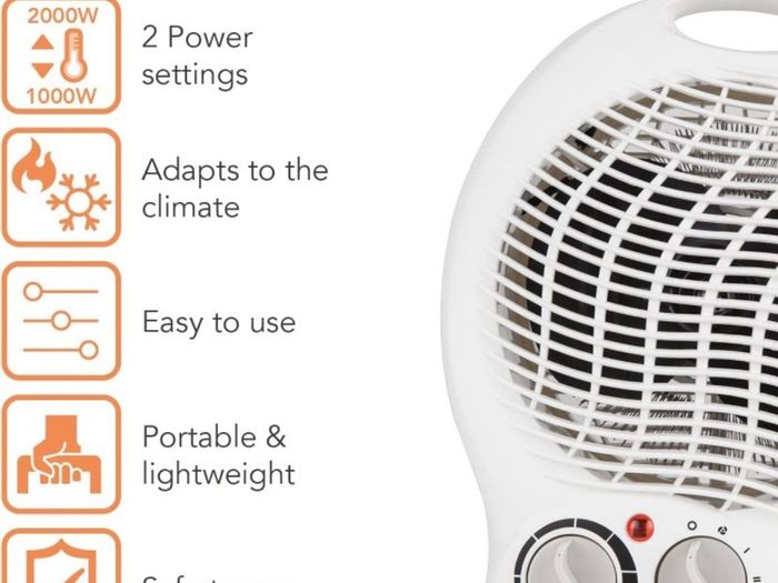 Thermo Fan Heater with 2 Heat Settings and Overheat Protection, 2000W (FREE POSTAGE)