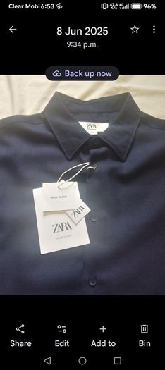 Zara Shirts 1 Black & 1 Navy