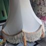 Tall lamp Vintage Gold metal Neoclassical  column lamp with silk called fringed tassled shade Image 6
