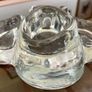 Vintage Heavy Glass Quadruple Tea Light Candle Holder Retro Home Decor Collectable Glass Image 8