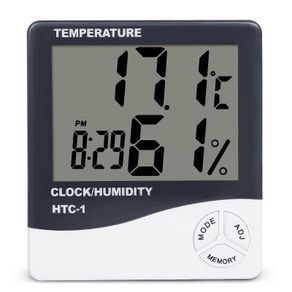 Thermometer Hygrometer Indoor Digital C/F Temperature Humidity Meter Desk Alarm Home Office Clock