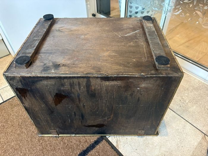 Large Vintage Ornament Embossed Brass coal or log storage box