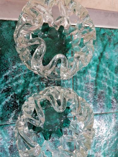 Pair of Glass tea light holders