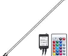 Aquarium Light,78cm RGB Submersible Aquarium LED Light with Remote Control, 12V Waterproof Fish Tank Light Strip, 45 LEDs