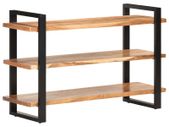 Sideboard with 3 Shelves 120x40x75 cm Solid Acacia Wood