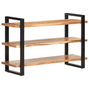 Sideboard with 3 Shelves 120x40x75 cm Solid Acacia Wood