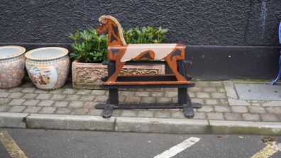 Vintage Wooden Rocking Horse