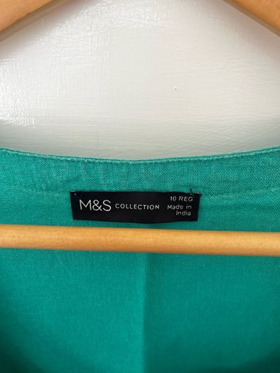 M&S Linen Dress in Spearmint Green UK 10