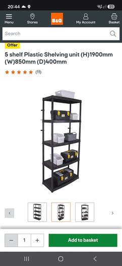 Plastic shelving unit