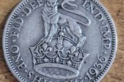 Great Britain UK 1936, One Shilling, George V, Silver Coin - free standard postage