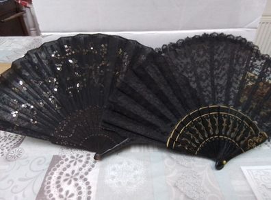Two black vintage  fans