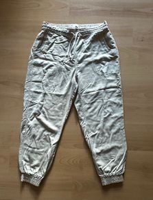 River Island Women's Beige Cuffed Utility Jogger Pants - Size 14R