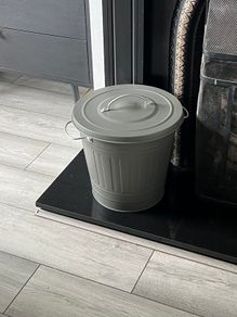 IKEA KNODD 16L Metal Bin with Lid - Grey