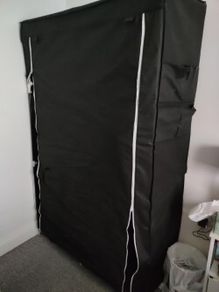 Black Fabric Wardrobe