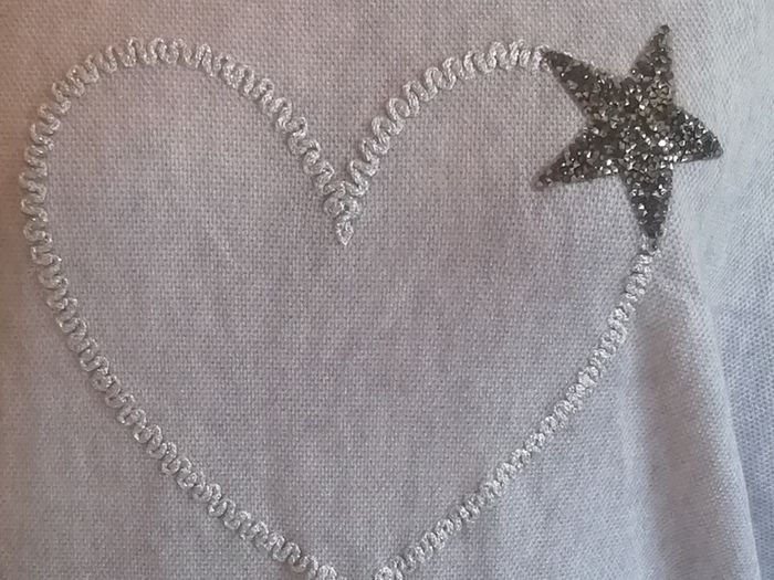 Carla Giannini Women's Angora Mix Top With Heart & Stars New With Tag Grey