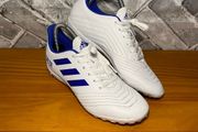 Adidas Predator 19.4 White/Blue Football/Soccer Soft Ground Astro Turf Trainers UK5 EUR38