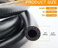 Fuel Line Hose 3m Fuel Pipe 6mm ID Fuel Hose Fuel Line for Car Tractor Motorcycle Small Engines