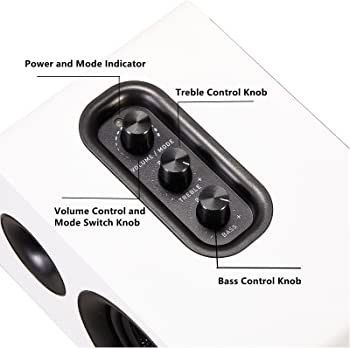Active Bluetooth 5.0 Bookshelf Speakers  60W Carbon Fiber Speaker Unit Built-in 24bit DAC  Dynamic 3D Surround Sound 2.0 Computer PC Monitor Gaming Speakers AVAILABLE IN BLACK OR WHITE (FREE POSTAGE)
