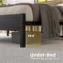 5FT King Size Bed Frame with LED Lights and Charging Station, Heavy Duty Metal Platform Upholstered King Bed frame with Storage Fabric Headboard,Metal Slats Support,Mattress Foundation (Black) Image 5