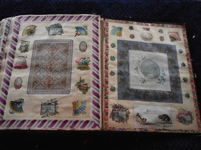 Victorian/Edwardian Album of colourful scraps - Circa 1890's/1900's