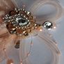 Salmon Pink/Peach Feather 2in1 Fascinator/Brooch Image 10