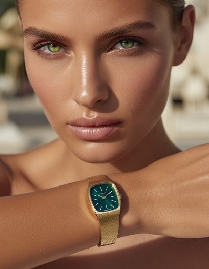 Longines Ladies Gold Tone Emerald Green Dress Watch - Manual Winding. Stunning Condition