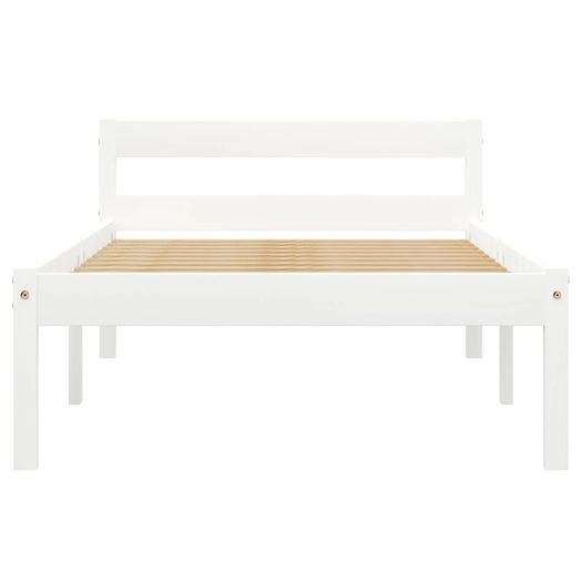 Bed Frame with 2 Drawers White Solid Pine Wood 100x200 cm
