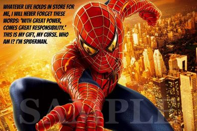 SPIDERMAN Poster with quote A2 Size